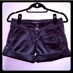 Jolt Button Front Navy Adjustable Length Shorts